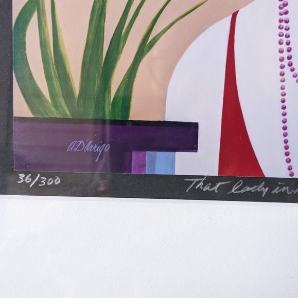 Framed print of "That Lady in Red" numbered and signed by D'Arrigp - Picture 4 of 5